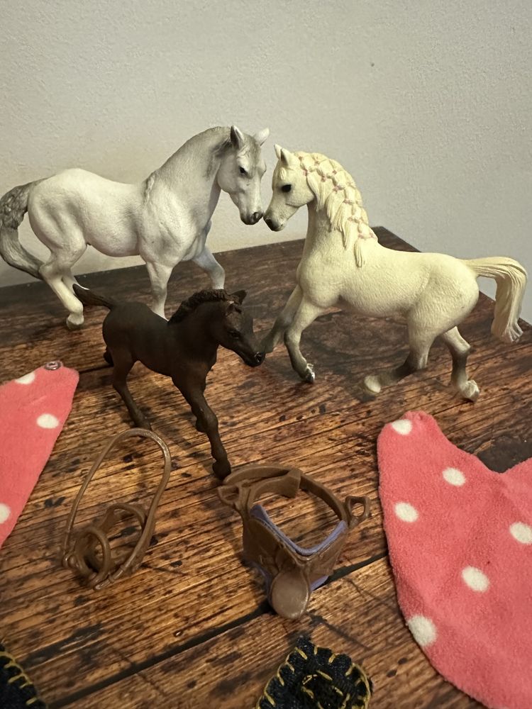 3x Schleich Collecta derka siodło koń źrebak klacz arabska ogier