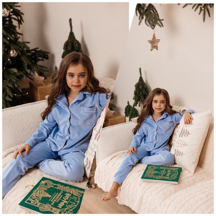 Стильна дитяча плюшева велюрова піжама для дівчинки 146,152,158,164