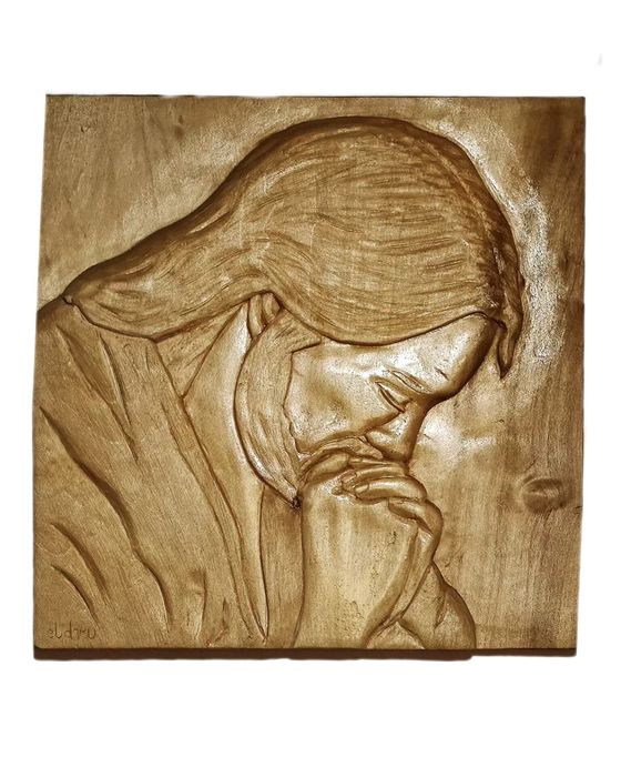 Płaskorzeźba "Jezus modlący"