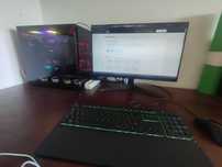 computador completo com monitor e secretária