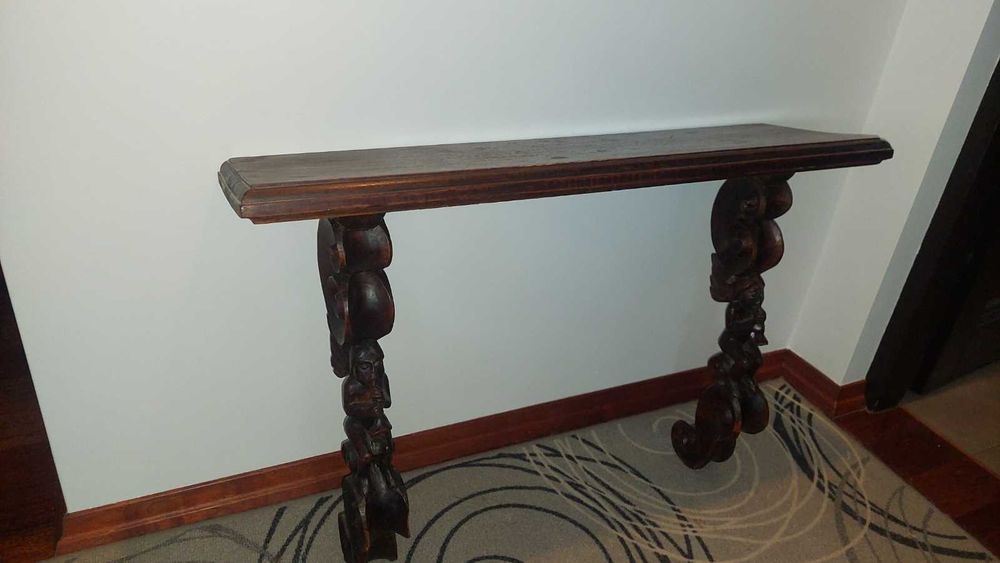 Półka na ścianę rzeźbiona lata 70-te