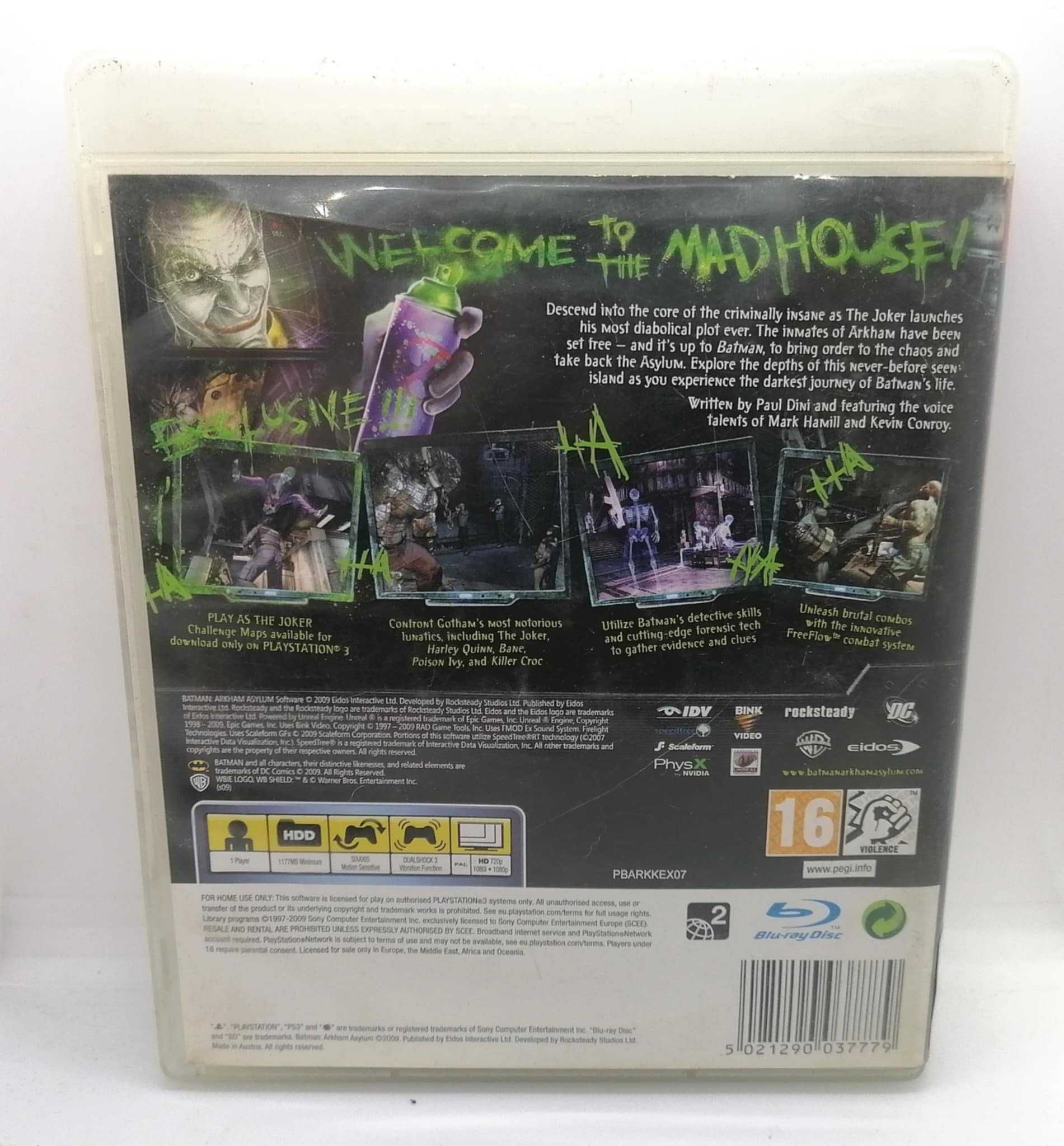 Gra Batman Arkham Asylum PS3