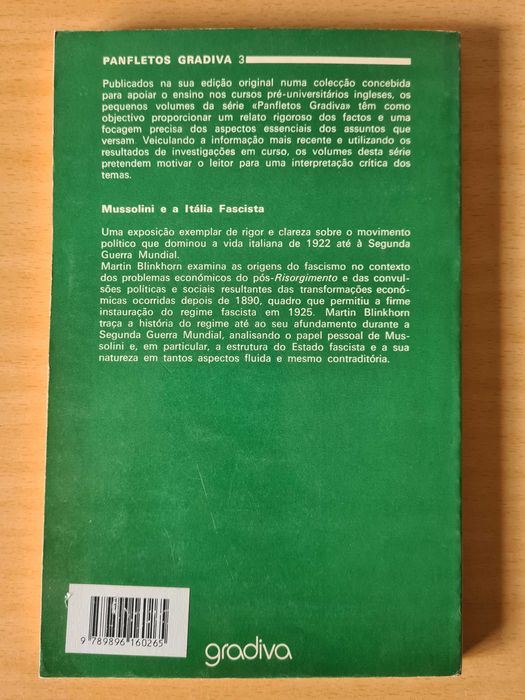 Livro "Mussolini e a Itália Fascista" de Martin Blinkhorn