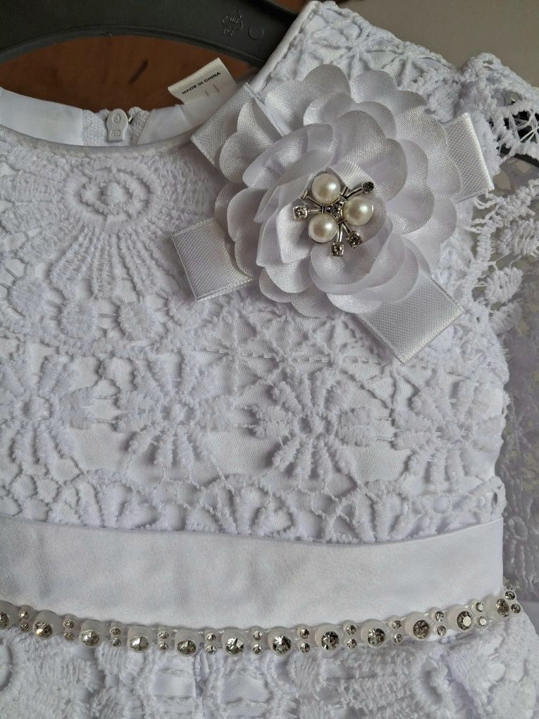 Nieużywana, elegancka sukienka na chrzest rozmiar 74 / 80 nowa