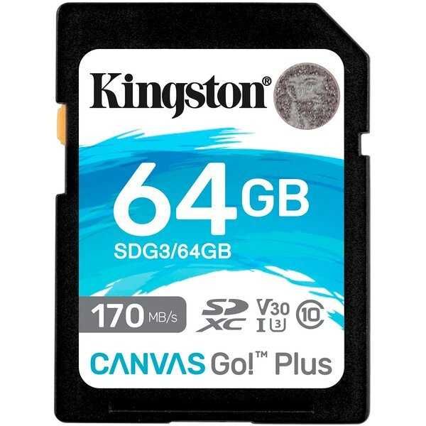 Карта пам'яті Kingston SDXC 64GB Canvas Go! Plus Class 10 UHS-I U3 V30