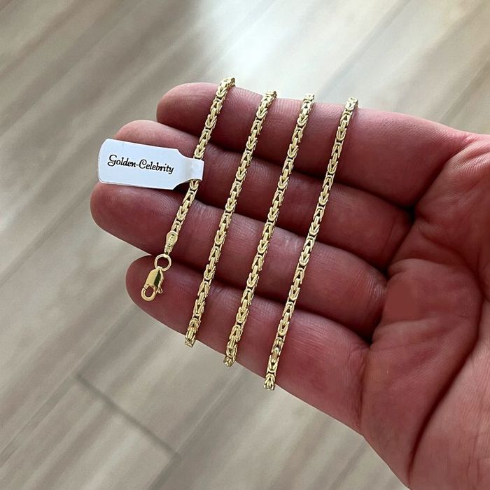 Złoty Łańcuszek Damski Splot Królewski 65cm Srebro 925/585 + Gratisy/g