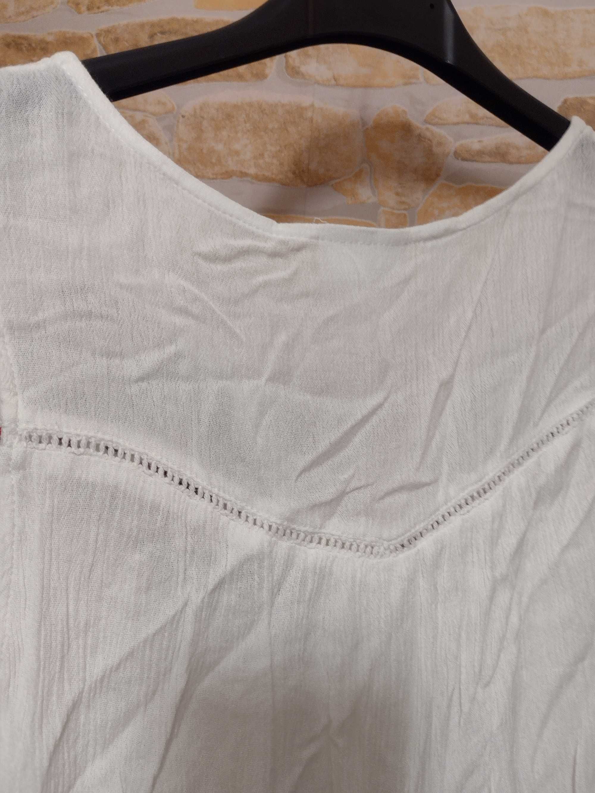 (38/M( Ekskluzywna, biała bluzka haftowana z Londynu