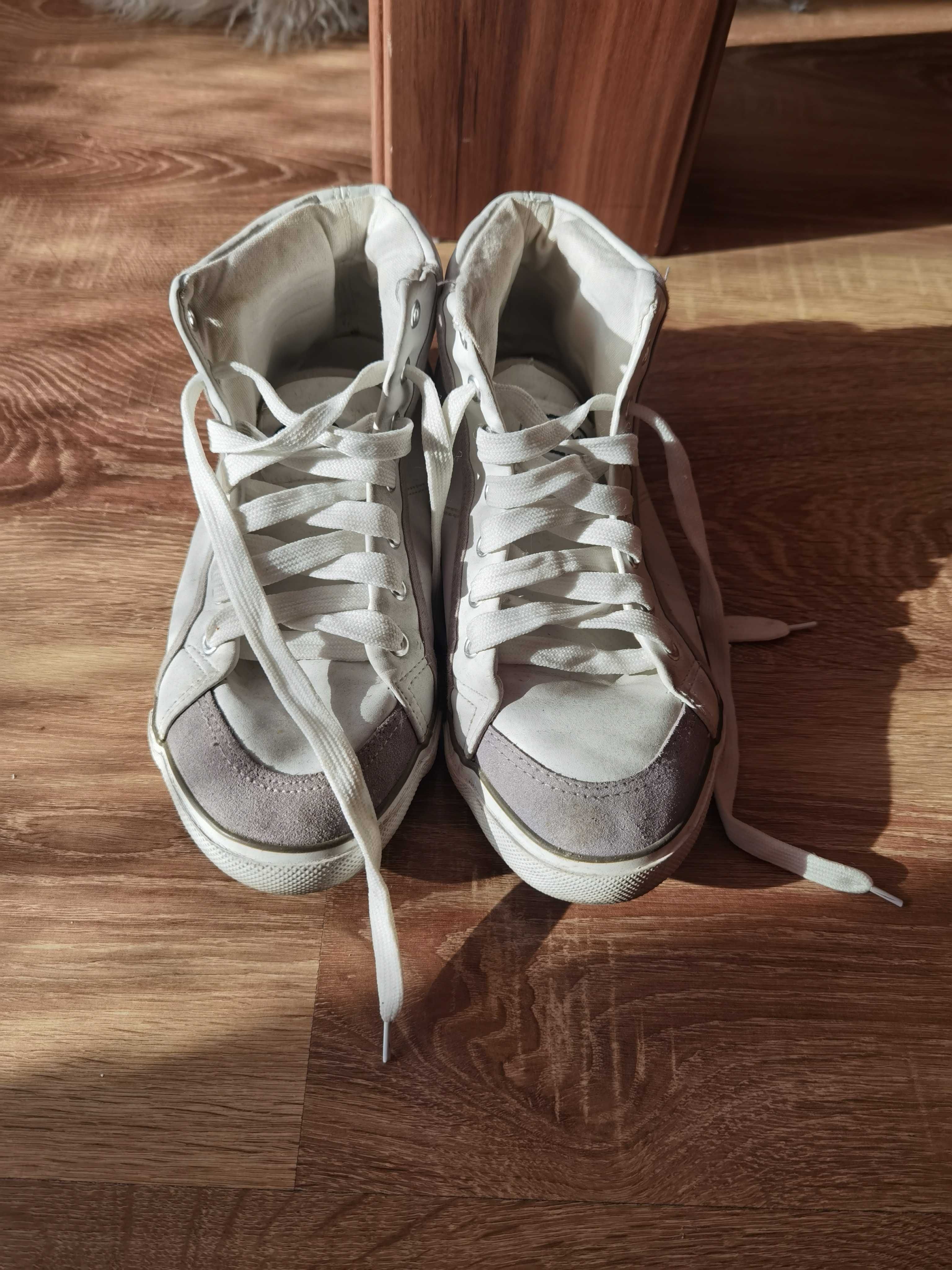 Buty 40 trampki do jeansów wysokie białe jak Big Star