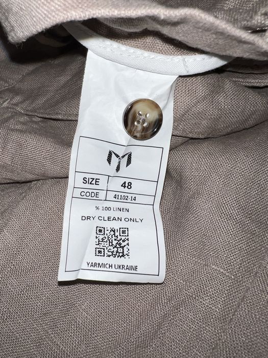 Брюки штаны льняные мужские бежевые Yarmich (размер 48)