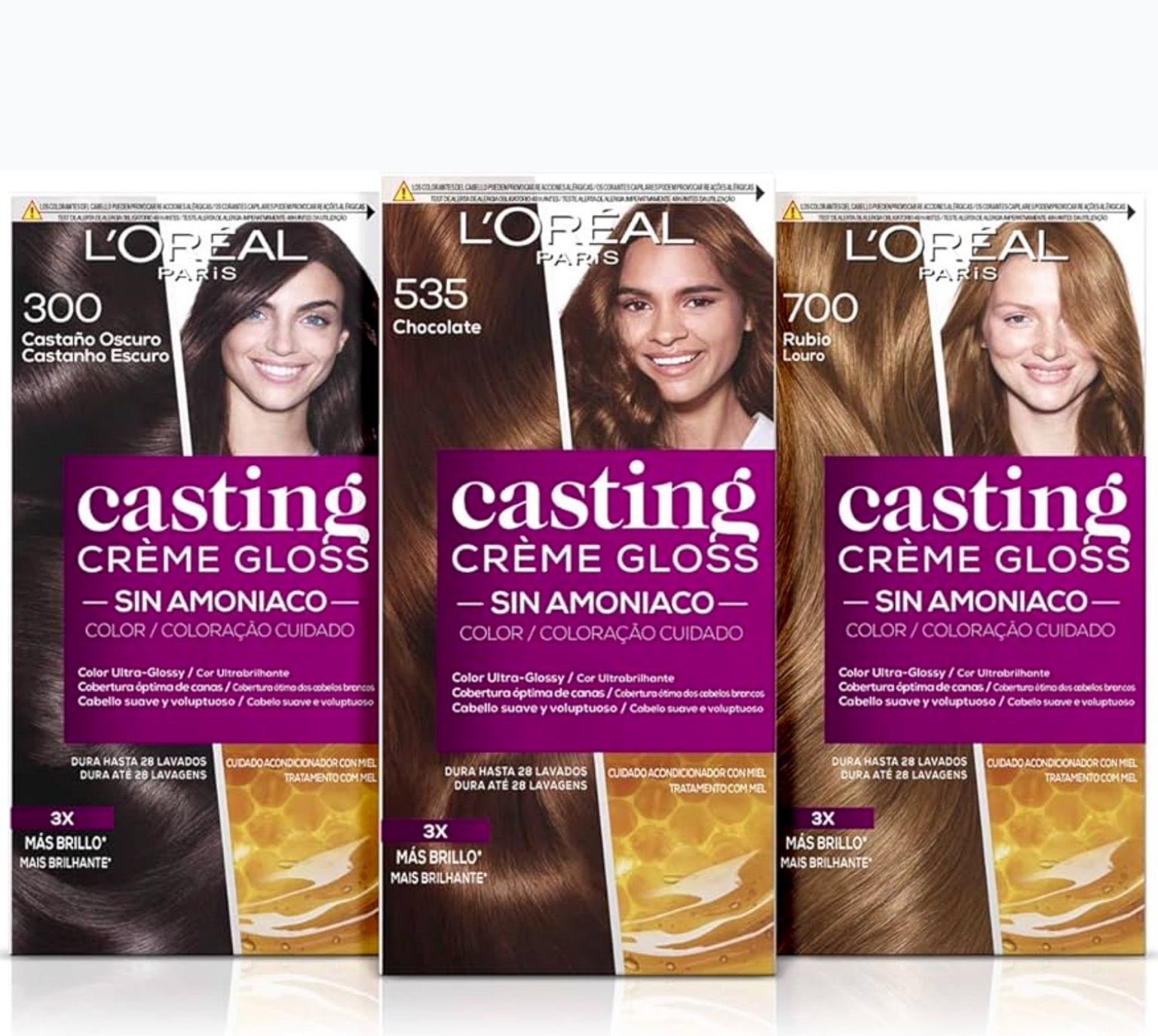 Tinta Cabelo Coloração L'ORÉAL Casting Crème Gloss castanho escuro 300