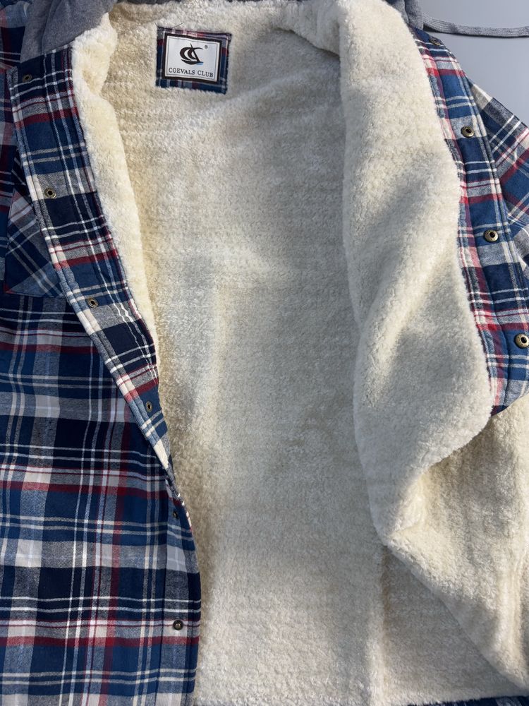 Nowa meska koszula ocieplana w kratke XXXL 3XL kurtka koszulowa