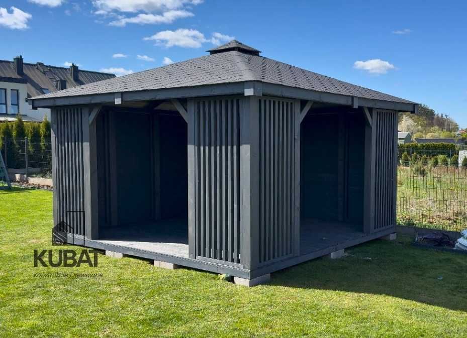 Altana drewniana 4x4 | altanka ogrodowa z lamelami| nowoczesna altana