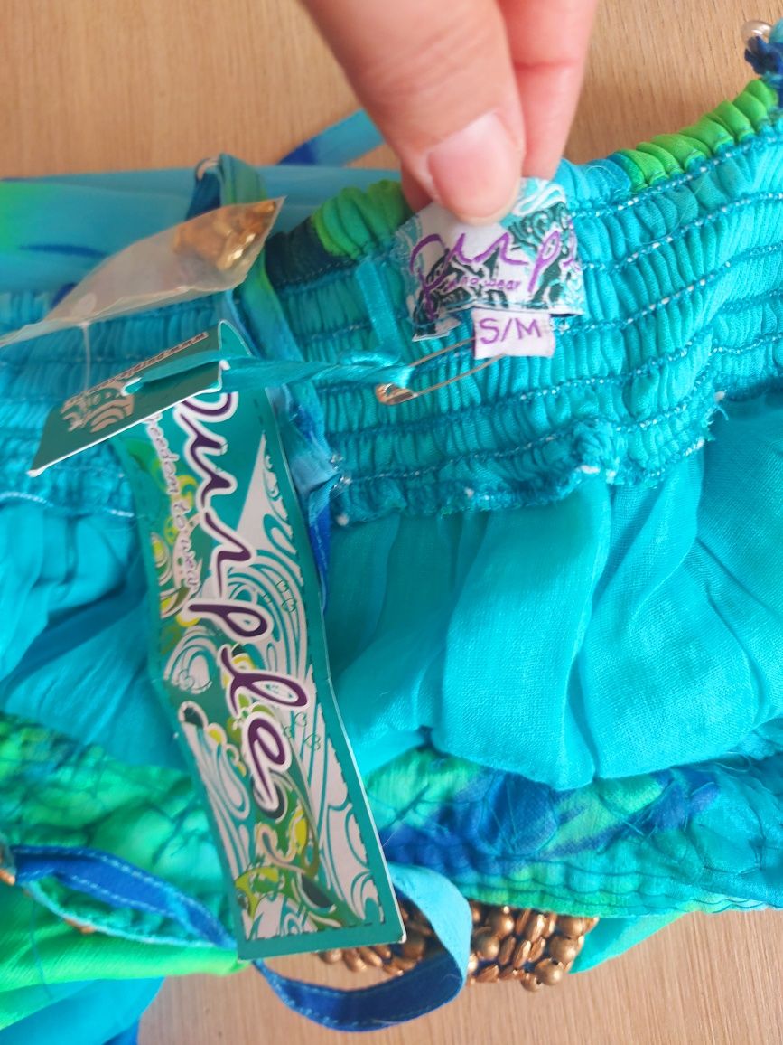 Vestido verão azul e verde