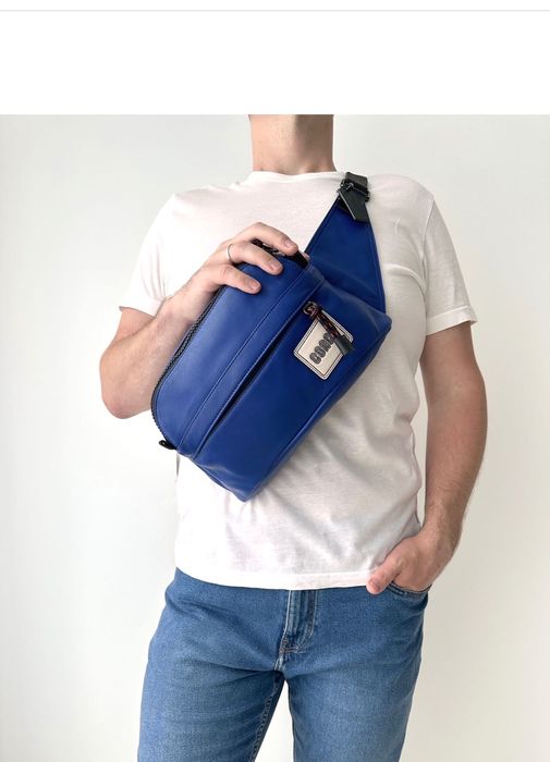 COACH Pacer Sport Pack Чоловіча шкіряна сумка бананка мужская сумочка