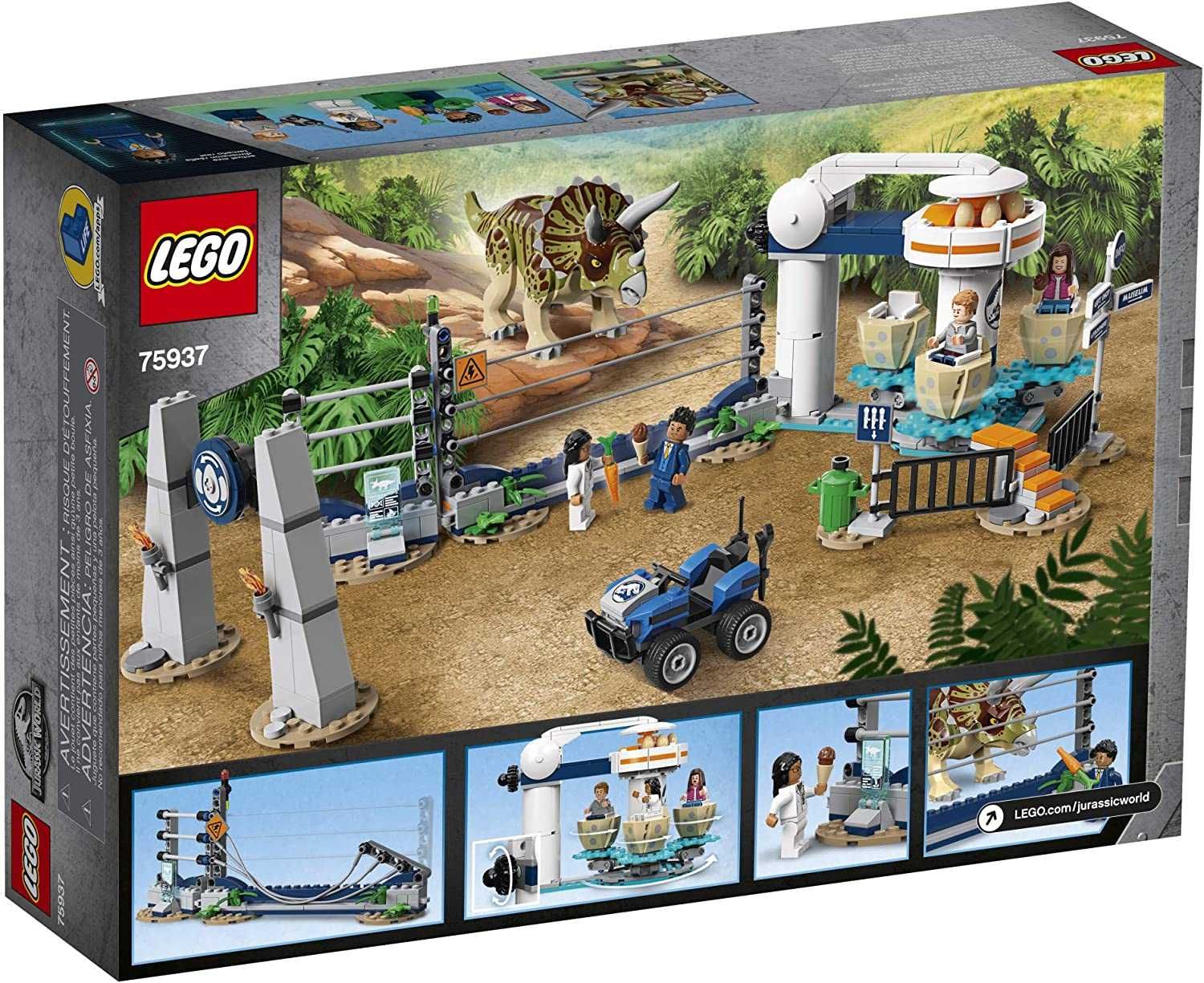 Конструктор Lego Jurassic World Напад трицератопса 75937