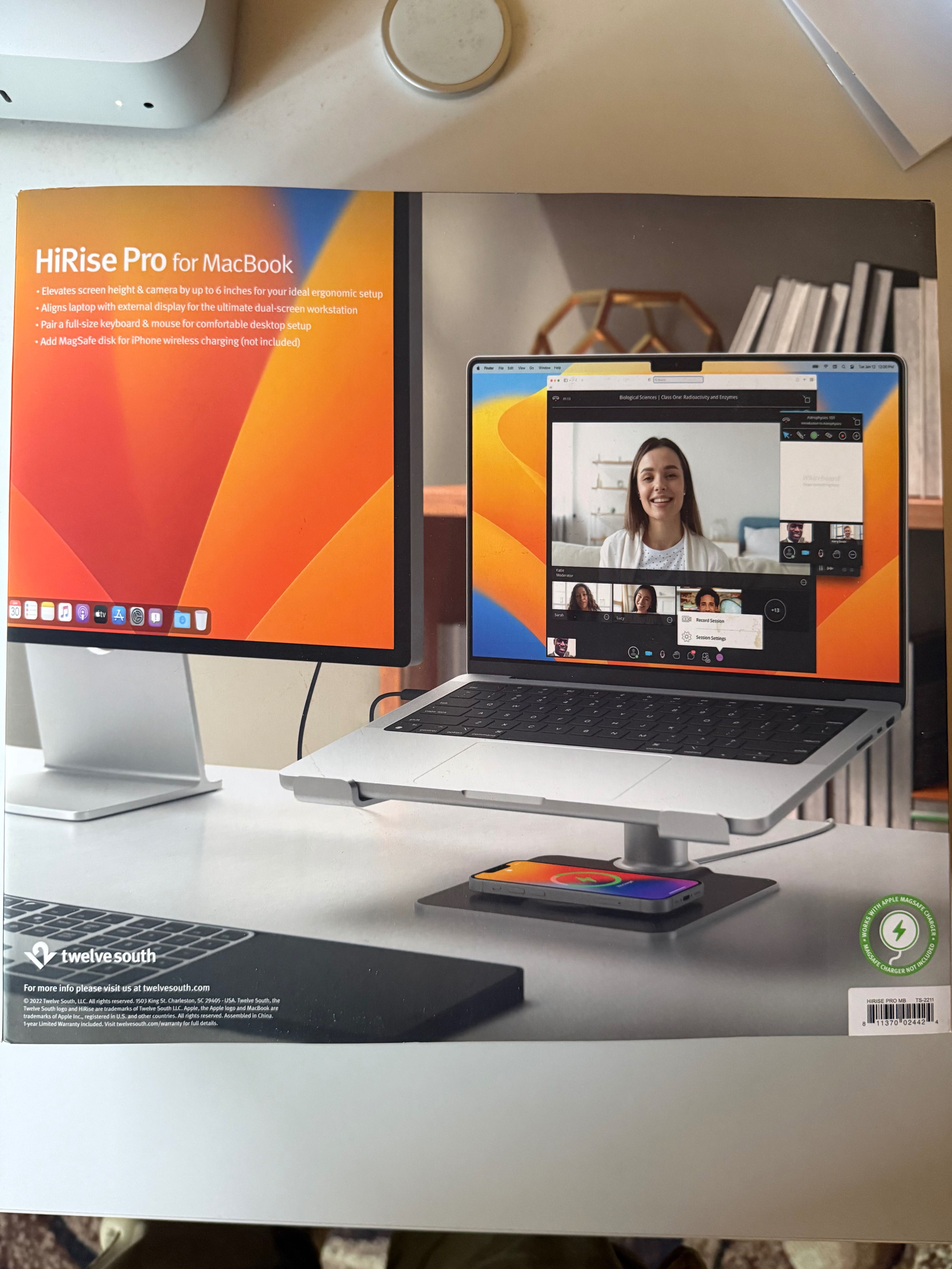 Stojak na MacBook Twelve South HiRise PRO jak nowy, miejsce na ładowan