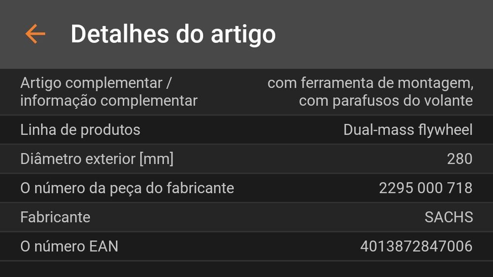 Volante Bimassa SACHS NOVO Audi A4 B8 de 2007 a 2015