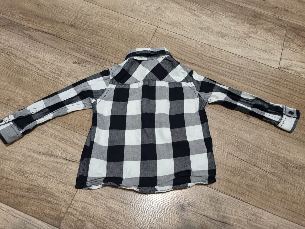 Piękna koszula w biało czarną kratkę/elegancka/na święta/coccodrillo