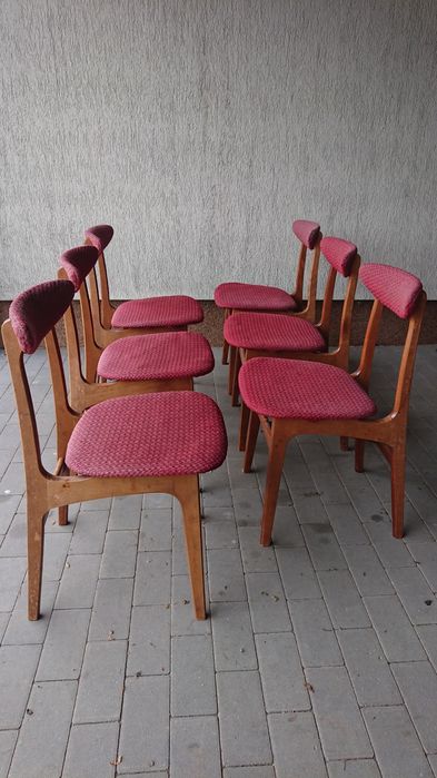 Krzesła lata 70. komplet 6 szt. + stół