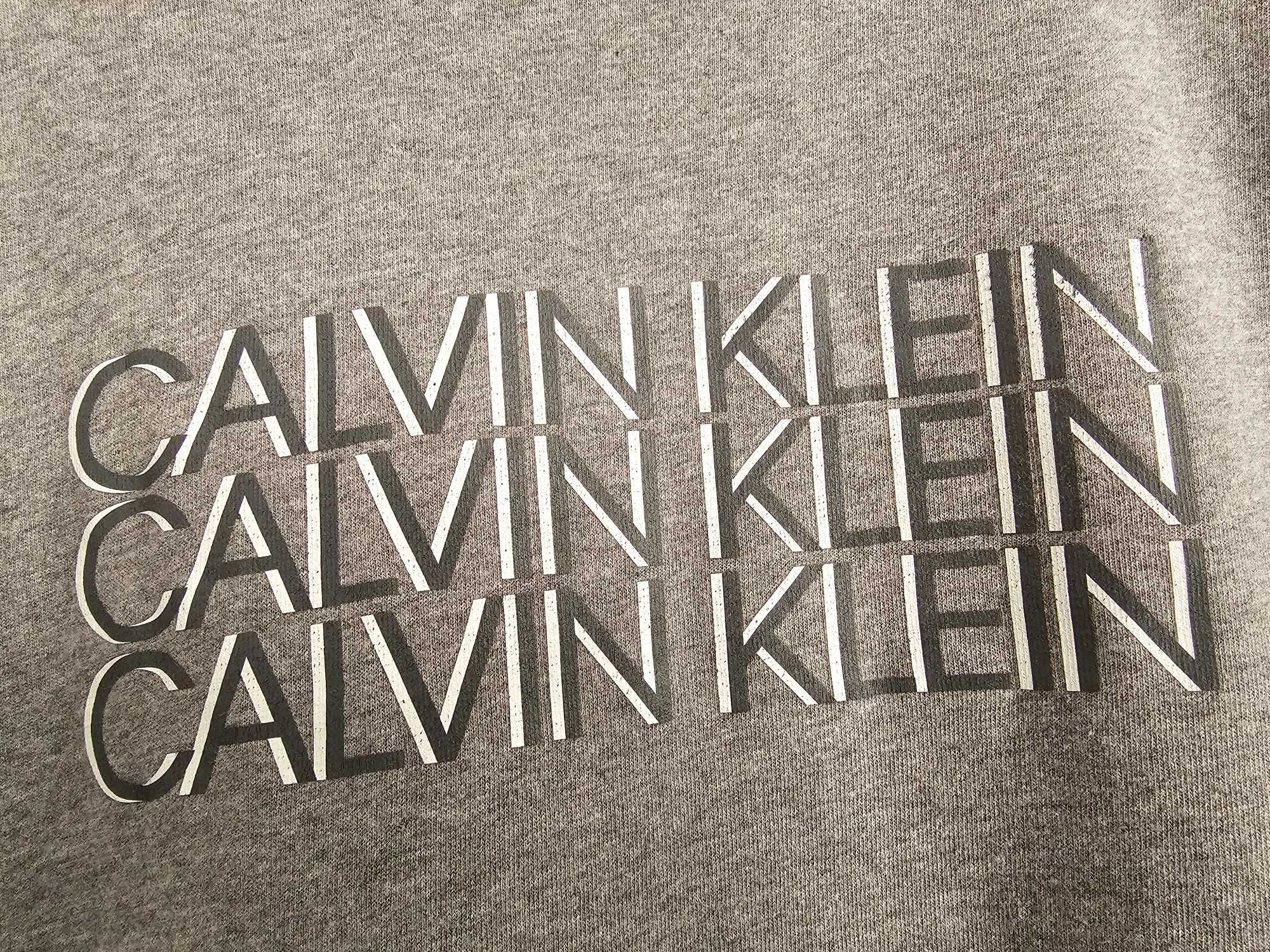 Szara Koszulka t-shirt damski z napisem Calvin Klein r. 36