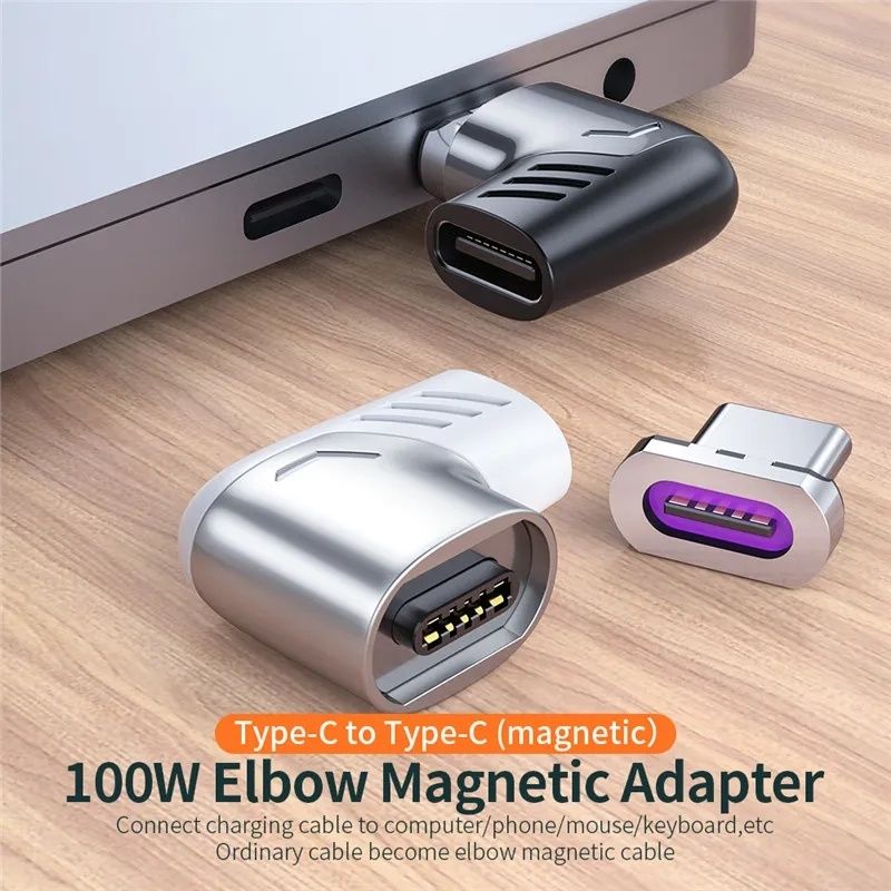 Usb type c magnetic 100w магнітний адаптер зарядки кабеля передача