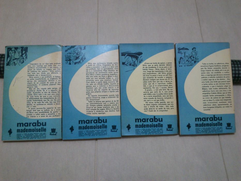 4 livros coleção Marabu mademoiselle Editora Uliseia, nºs 1, 4, 7, 12