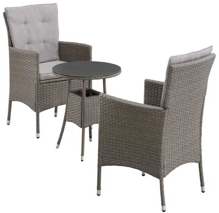 Meble ogrodowe Milan Konifera 2 fotele + stół 50 cm, polirattan
