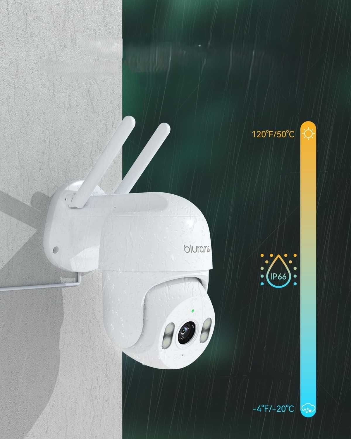 Kamera zewnętrzna blurams 3MP 360° PTZ, 9x Zoom, Audio, IP66