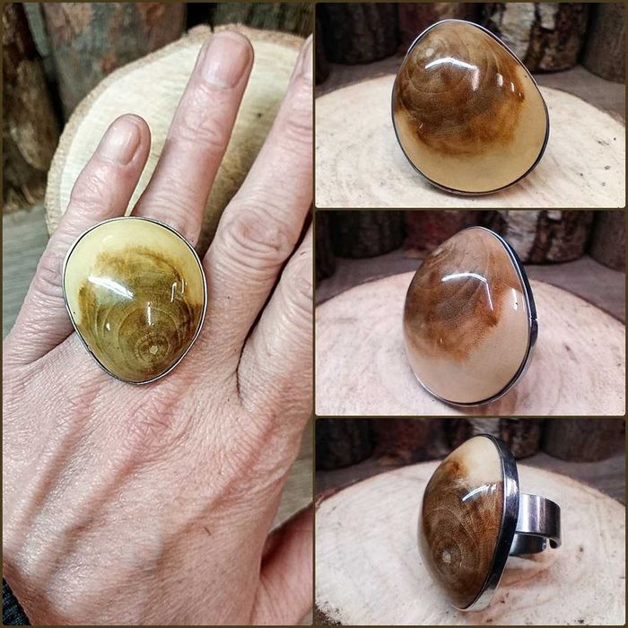pierścionek drewniany rękodzieło artystyczne handmade