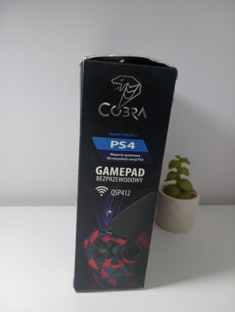 Pad Cobra do PS4 - bezprzewodowy | czerwony moro |