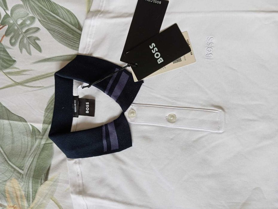 Koszulka polo Hugo Boss regular fit, biała rozmiar L promocja