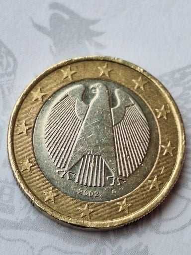 Moeda de 1 euro Alemanha 2002 G erro de mapa