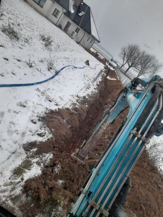 Usługi minikoparka Ziemia Ogrodowa Przyłącza Kanalizacja Oczyszczalnia