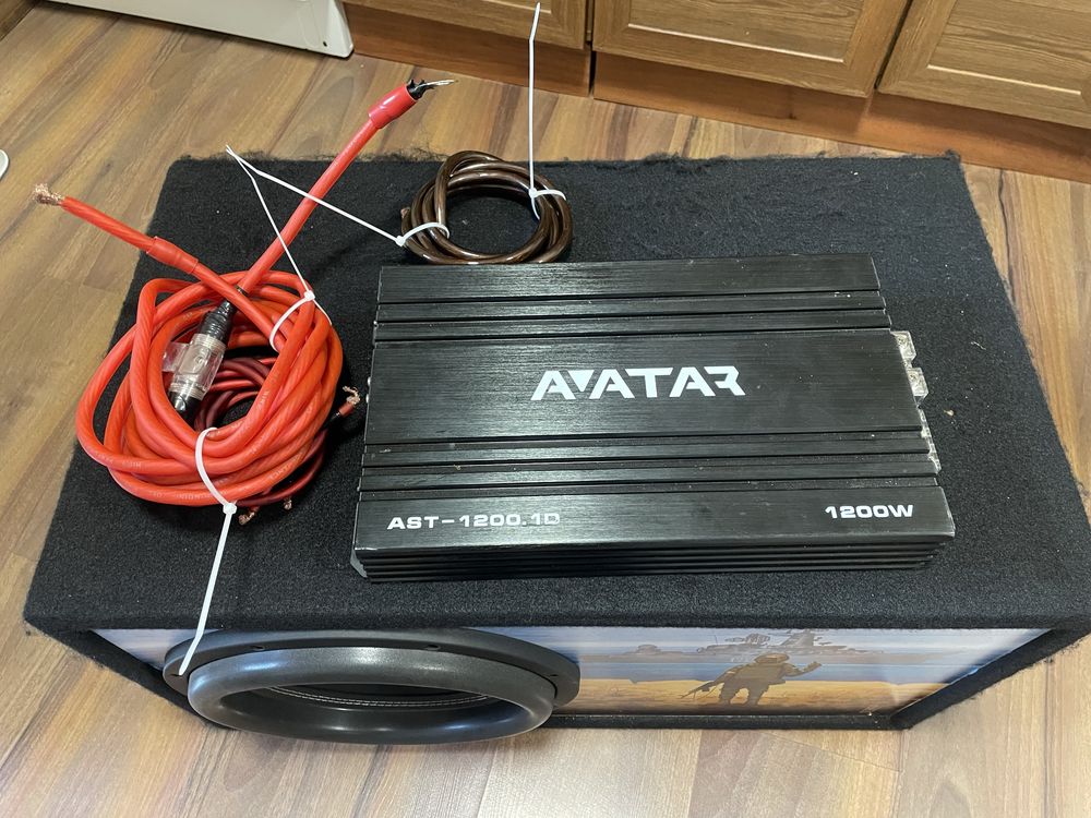 Сабвуфер deaf bonce hanibal 600w + одноканальный уселитель avatar
