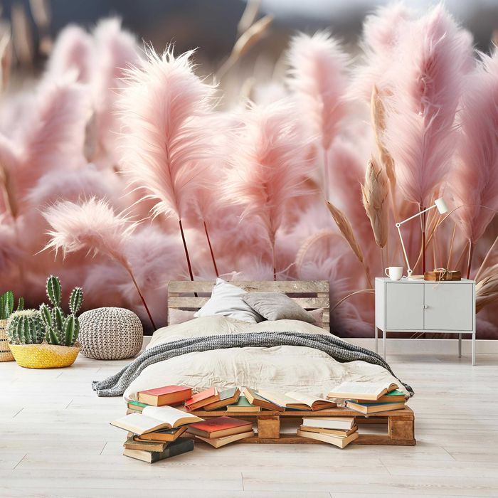 Fototapeta Pióra Róż Natura Sztuka Subtelna 3D Twój Rozmiar + KLEJ