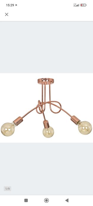 Nowoczesna lampa wisząca Edison Loft miedź 3 x 60W