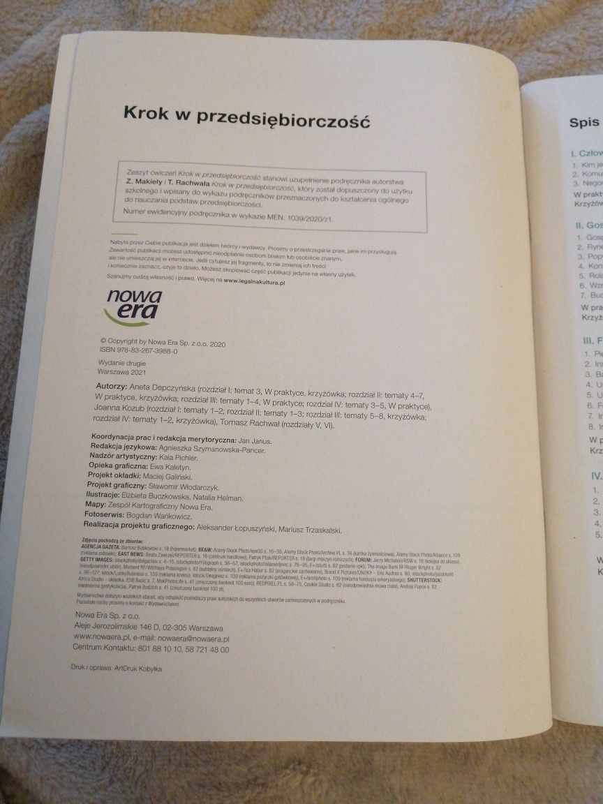 Krok w przedsiębiorczość, zeszyt ćwiczeń