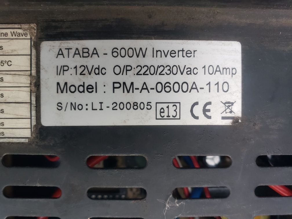 Инвектор преобразователь 12-220 в  ATABA -600W  PM-A-0600A-110