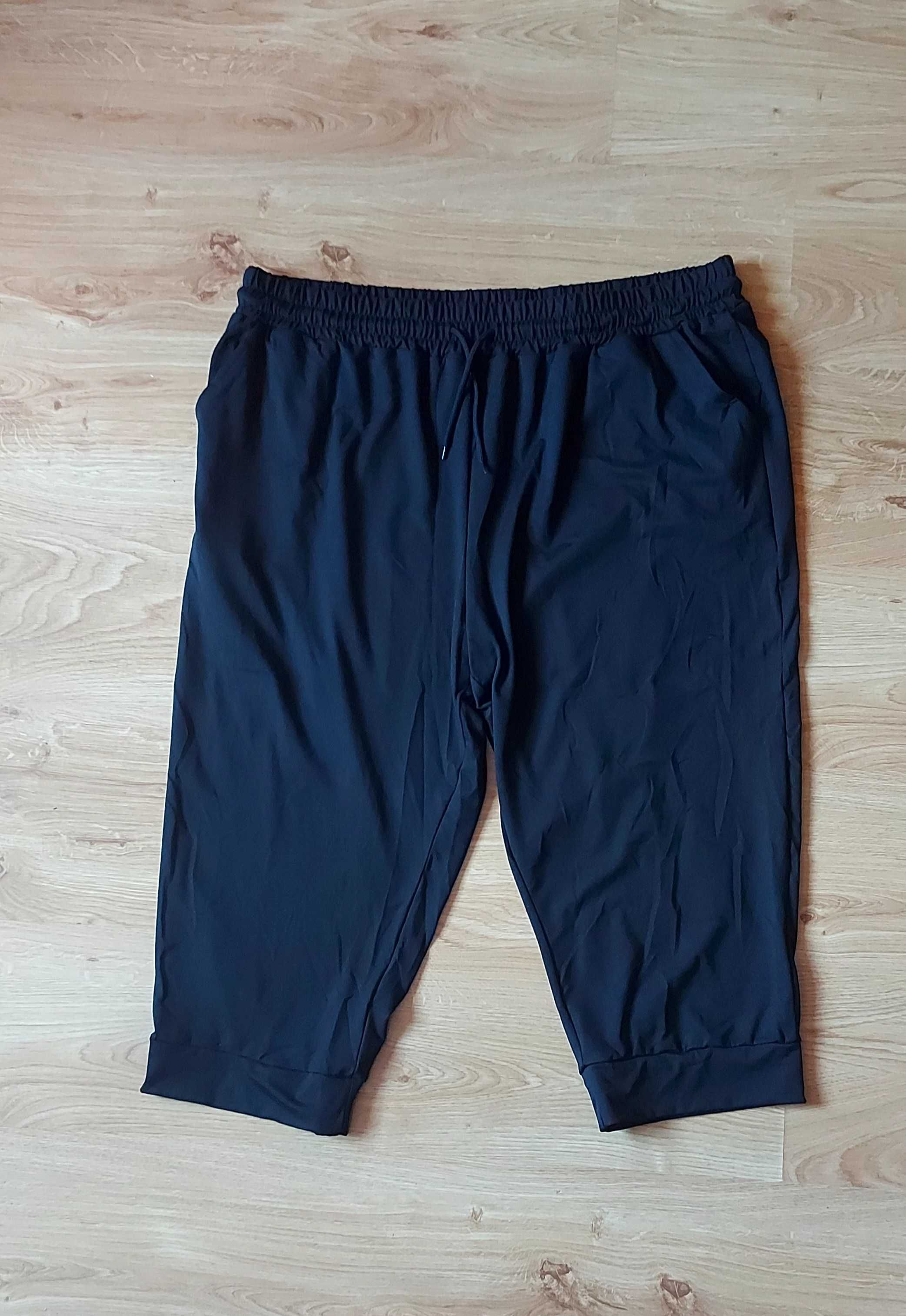 Nowe spodenki rybaczki damskie 48 plus size 4XL czarne XXXXL