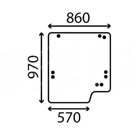 Szyba przednia JCB 525,527,530,535,537,540,525-58 bezbarwna