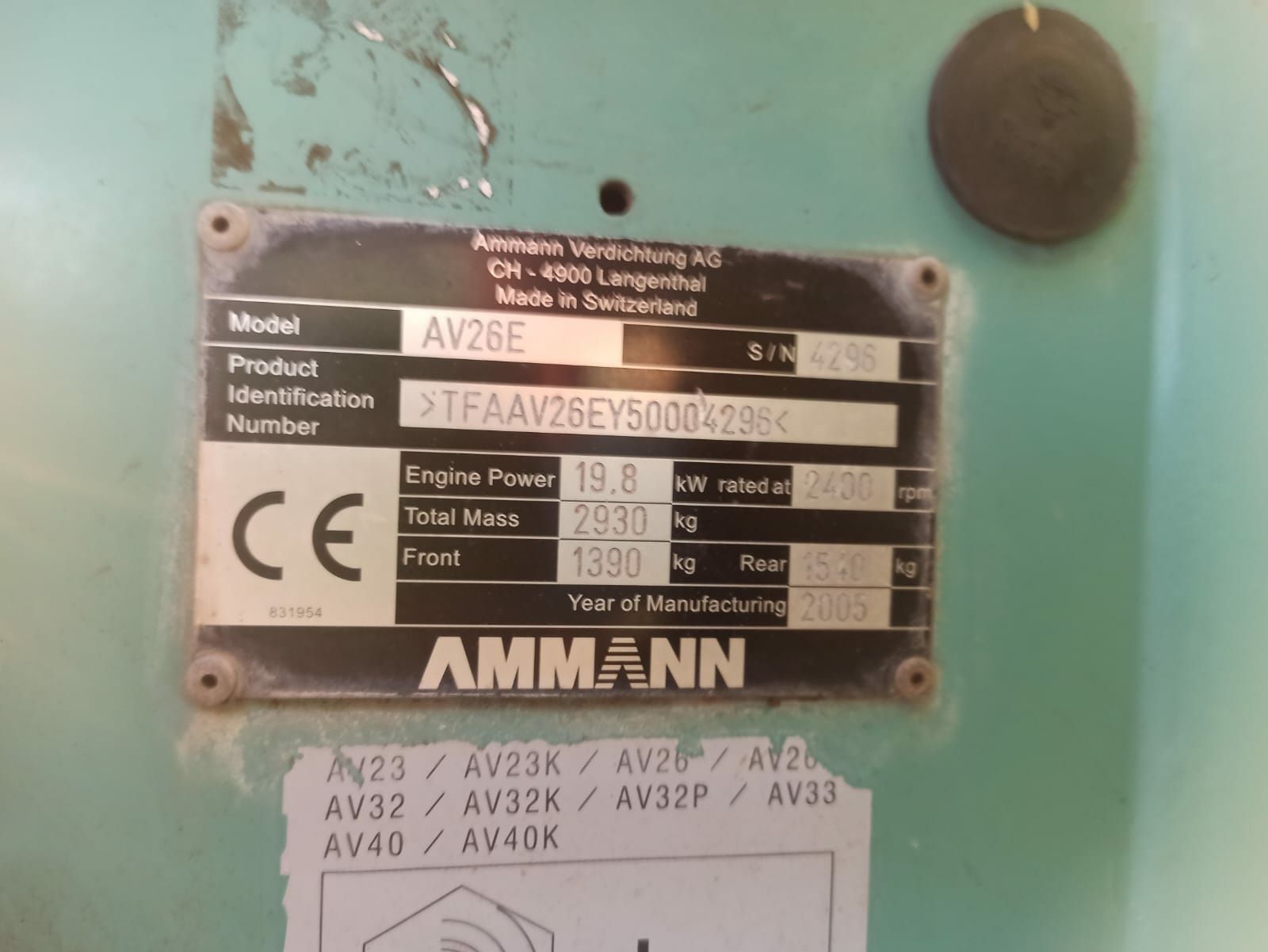 Каток віброкаток Ammann AV26E 2005року 1200м.г Bomag НАММ