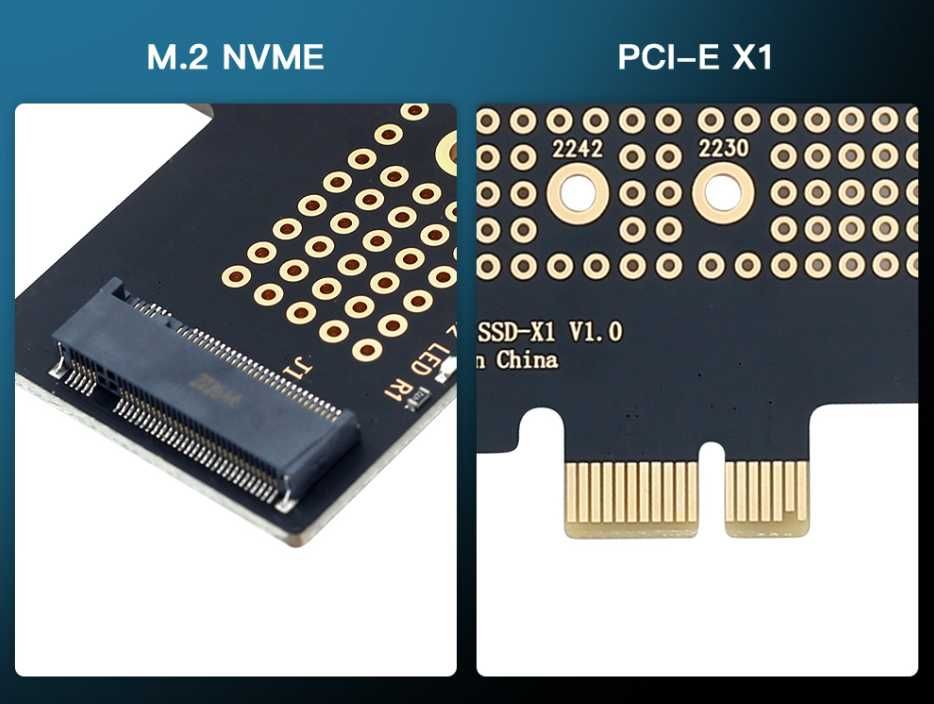 Przejściówka Adapter dysku M2 NVMe do PCIe 4.0 x1 Jeyi