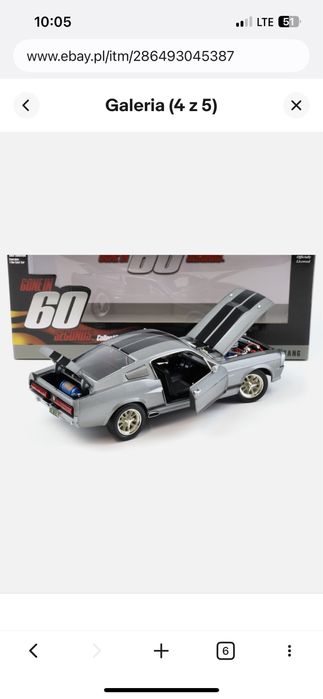 Ford Mustang Eleanor Gt 500 Greenlight  1 18  nowy