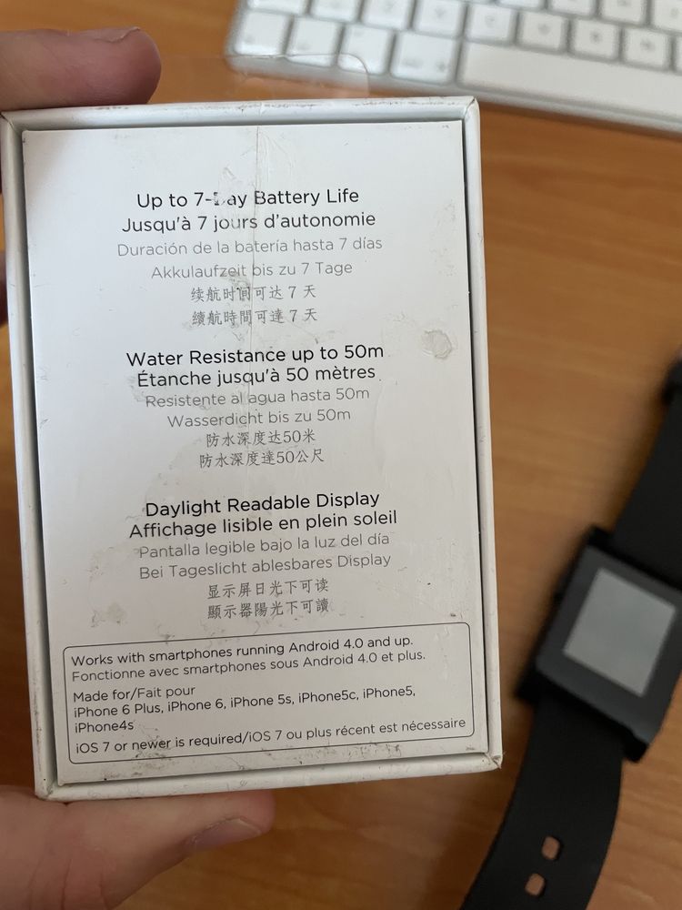 Pebble Smartwatch Preto Como Novo