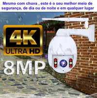 camera IP wifi HD 4K 8MP PTZ rotativa camara ligar telemovel noturna