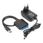 Nowy Adapter SSD / HDD 2,5'' 3,5'' SATA - USB 3.0 + zasilacz 12V, 2A.