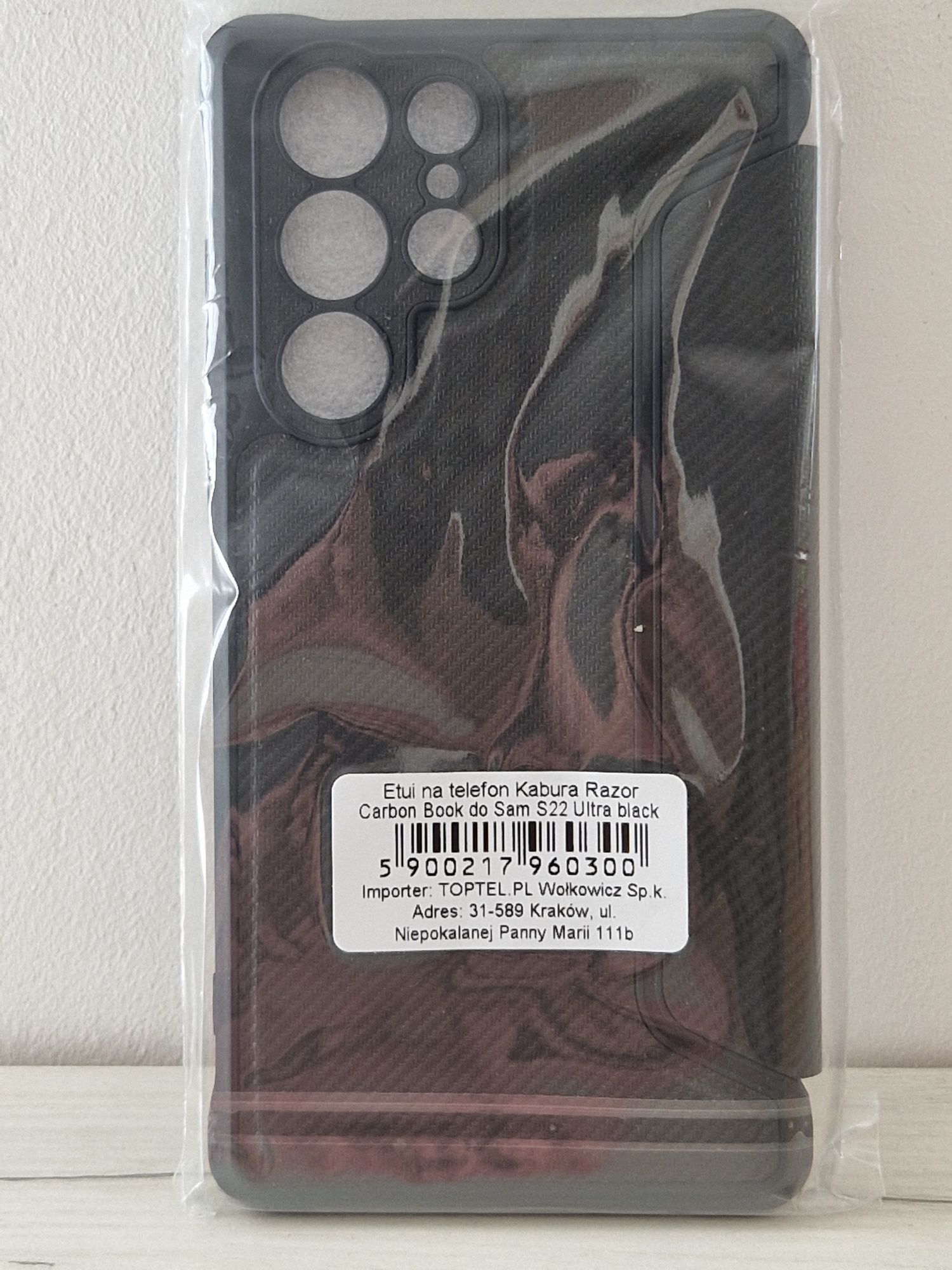 Kabura Razor Carbon Book do Samsung Galaxy S22 Ultra czarna