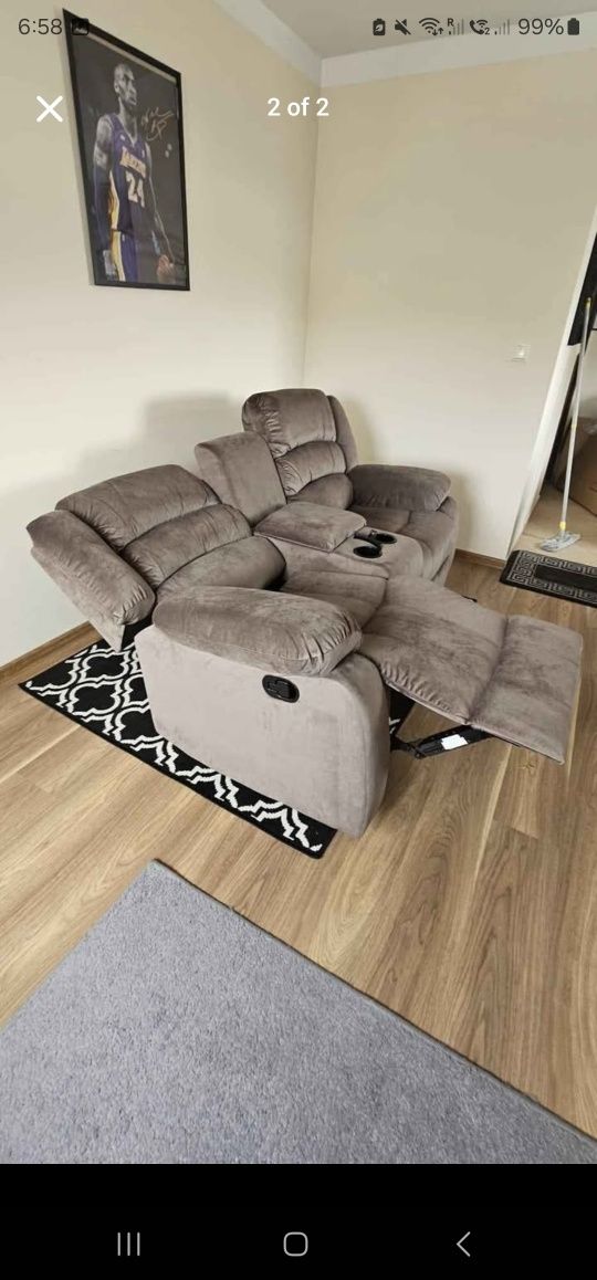 Sofa 2-osobowa z funkcją relaks i barkiem ZOLKA