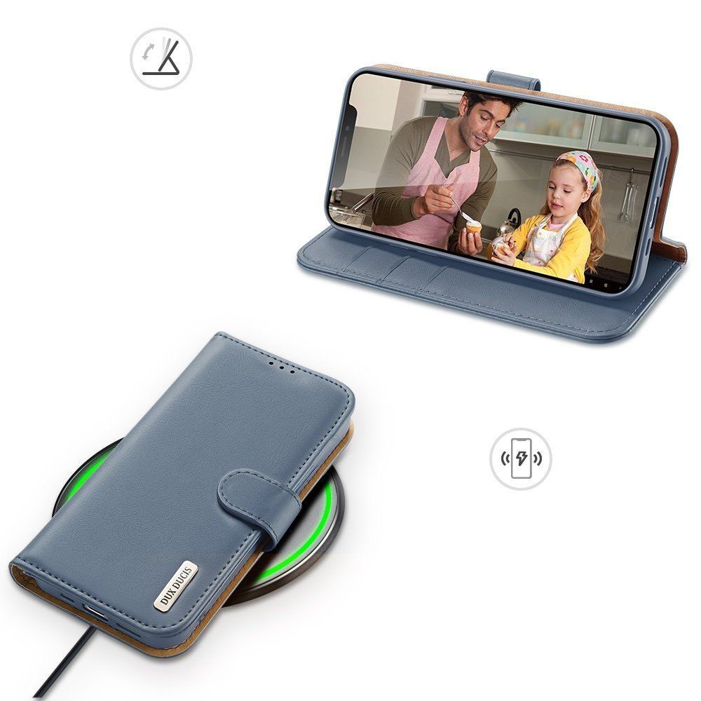 Etui Hivo Dux Ducis Skórzane Z Klapką Do Iphone 11 Pro Max Niebieski