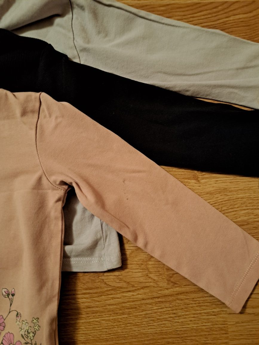 Koszulki z długim rękawkiem Zara/ H&M r.98/104 - 3 szt. za 25 zł